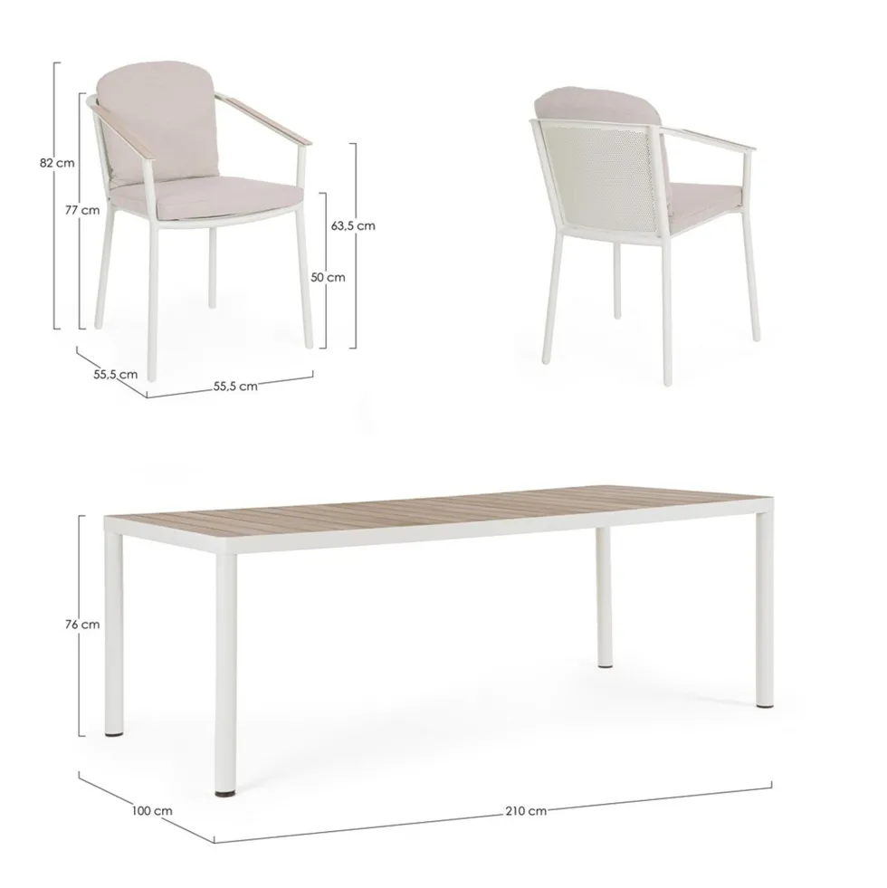 Set de mesa y sillas jardin Bizzotto ULISES piezas