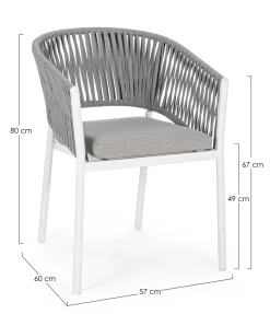 Silla de jardín Bizzotto FLORENCIA blanco con brazos