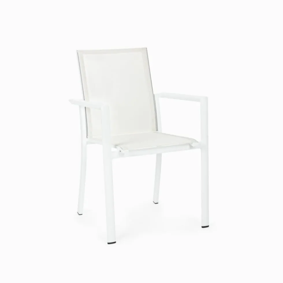 Silla de jardín Bizzotto KONNOR blanco con brazos