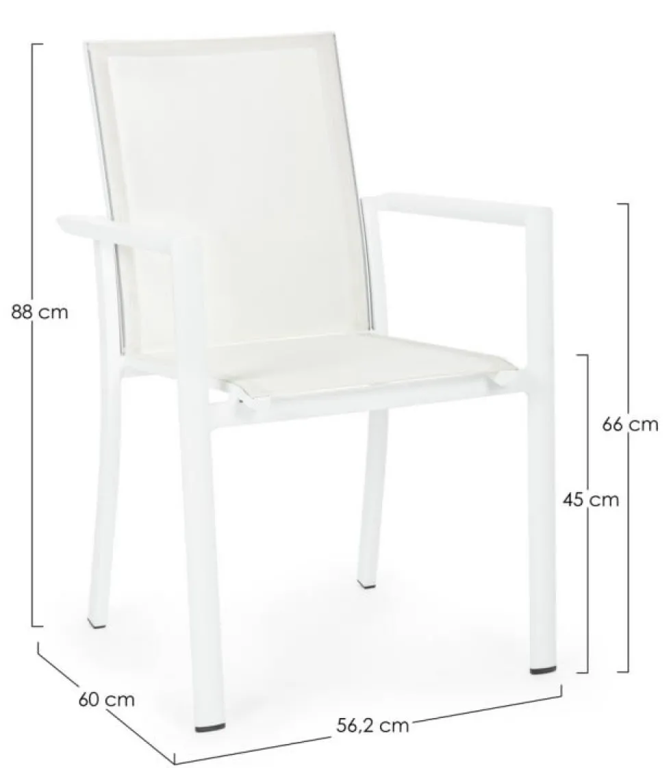 Silla de jardín Bizzotto KONNOR blanco con brazos