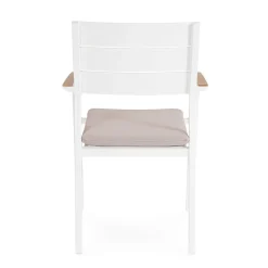 Silla de jardín Bizzotto ZELMAR blanco/beige con brazos