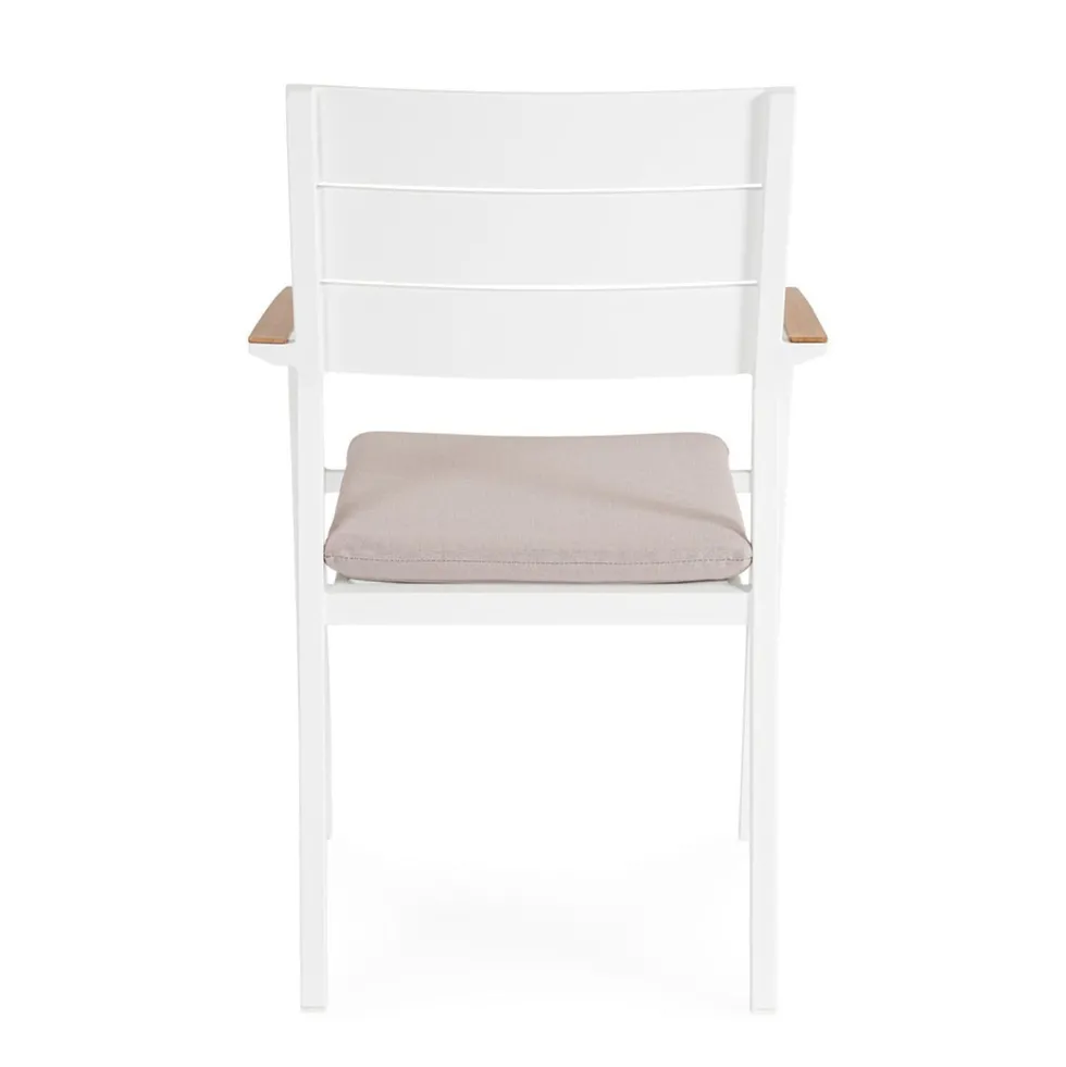 Silla de jardín Bizzotto ZELMAR blanco/beige con brazos