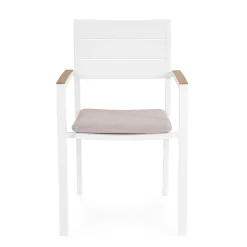 Silla de jardín Bizzotto ZELMAR blanco/beige con brazos