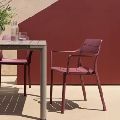 Silla de jardín Nardi CASSIA borgogna con brazos