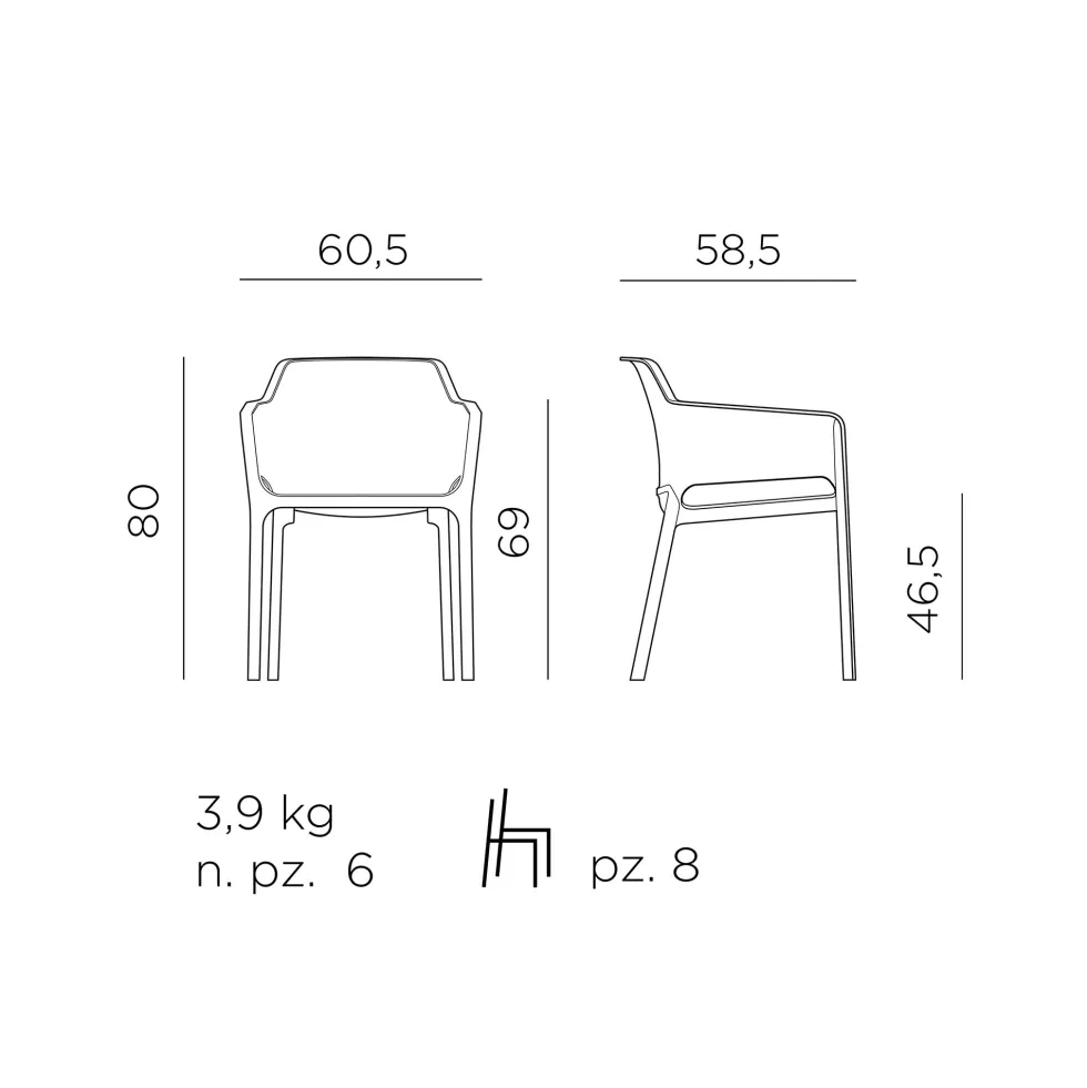 Silla de jardín Nardi NET corallo