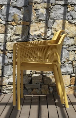 Silla de jardín Nardi NET mostaza con brazos
