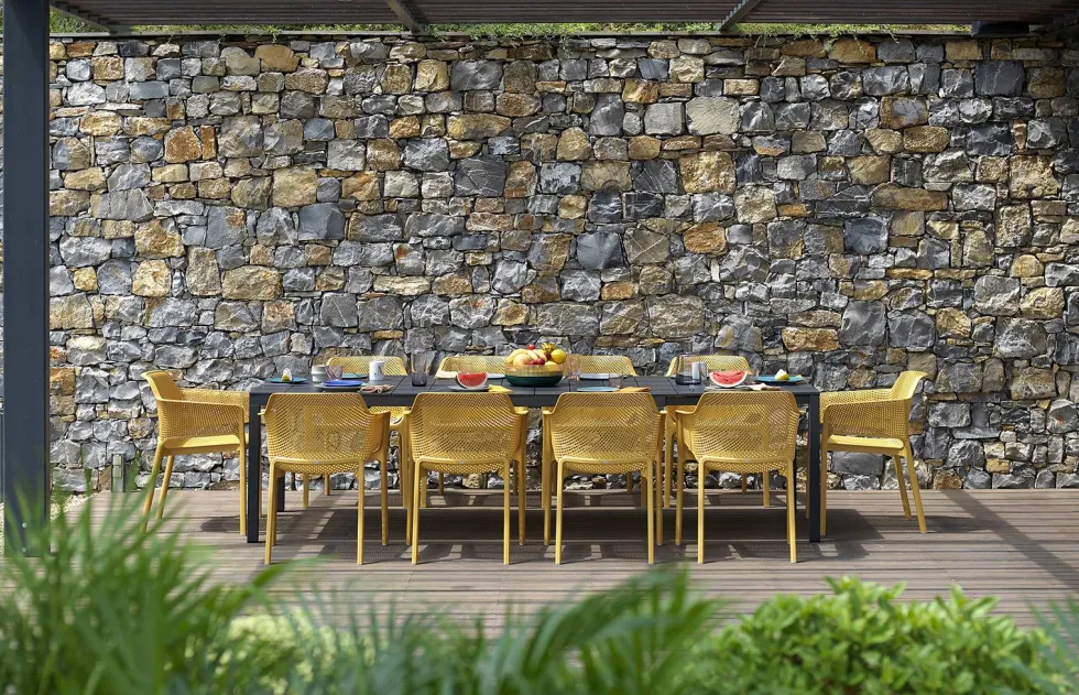 Silla de jardín Nardi NET taupe con brazos