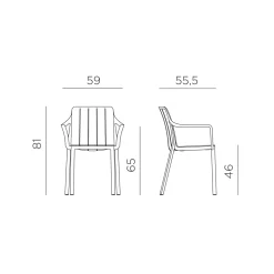 Silla de jardín Nardi TIBERINA antracita con brazos