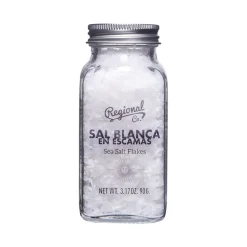 Tarro sal blanca en escamas