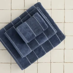 Toalla de baño de velour a rayas Meto