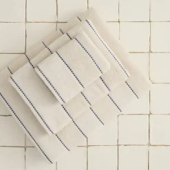 Toalla de manos de velour a rayas Meto