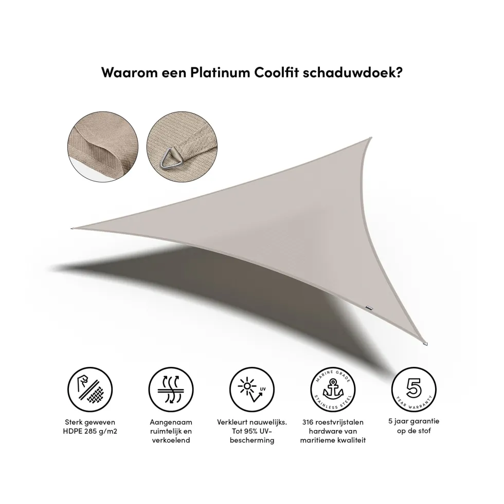Toldo-vela de sombreo Platinum triangular greige
